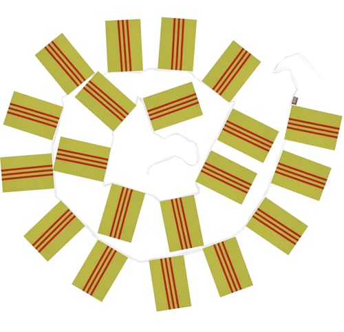 Image of AZ FLAG South Vietnam 6 meters BUNTING Flag 20 flags 9'' x 6'' - Vietnamese STRING flags 15 x 21 cm