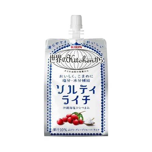 【12本セット】キ リ ン 世界のKitchenから ソルティライチ パウチ 300g｜塩分・水分補給飲料／熱中症対策・果汁10％・スポーツドリンク・冷凍可・のサムネイル