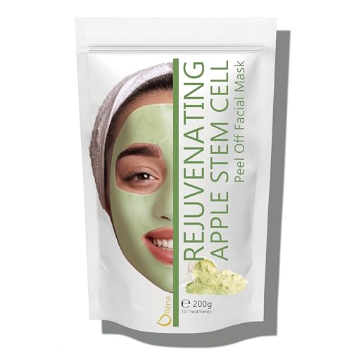 Mascarilla Rejuvenecedora de Células Madre, Mascarilla facial hidratante de alginato en polvo, Removedor de espinillas y puntos negros, Vegan, Sin aclarado, Exfoliante, 200 g 10 tratamientos