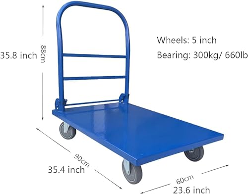 Carretilla de mano plana acero 660lb con asa plegable miniatura 2