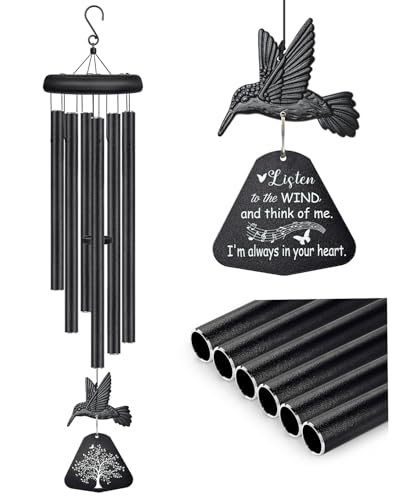 Image of Sympathy Wind Chimes for Outside Deep Tone, Memorial Wind Chimes for Loss of Loved One Prime, Bereavement Condolence Remembrance Funeral Gifts for Grieving Friends Loss of Mother Father
