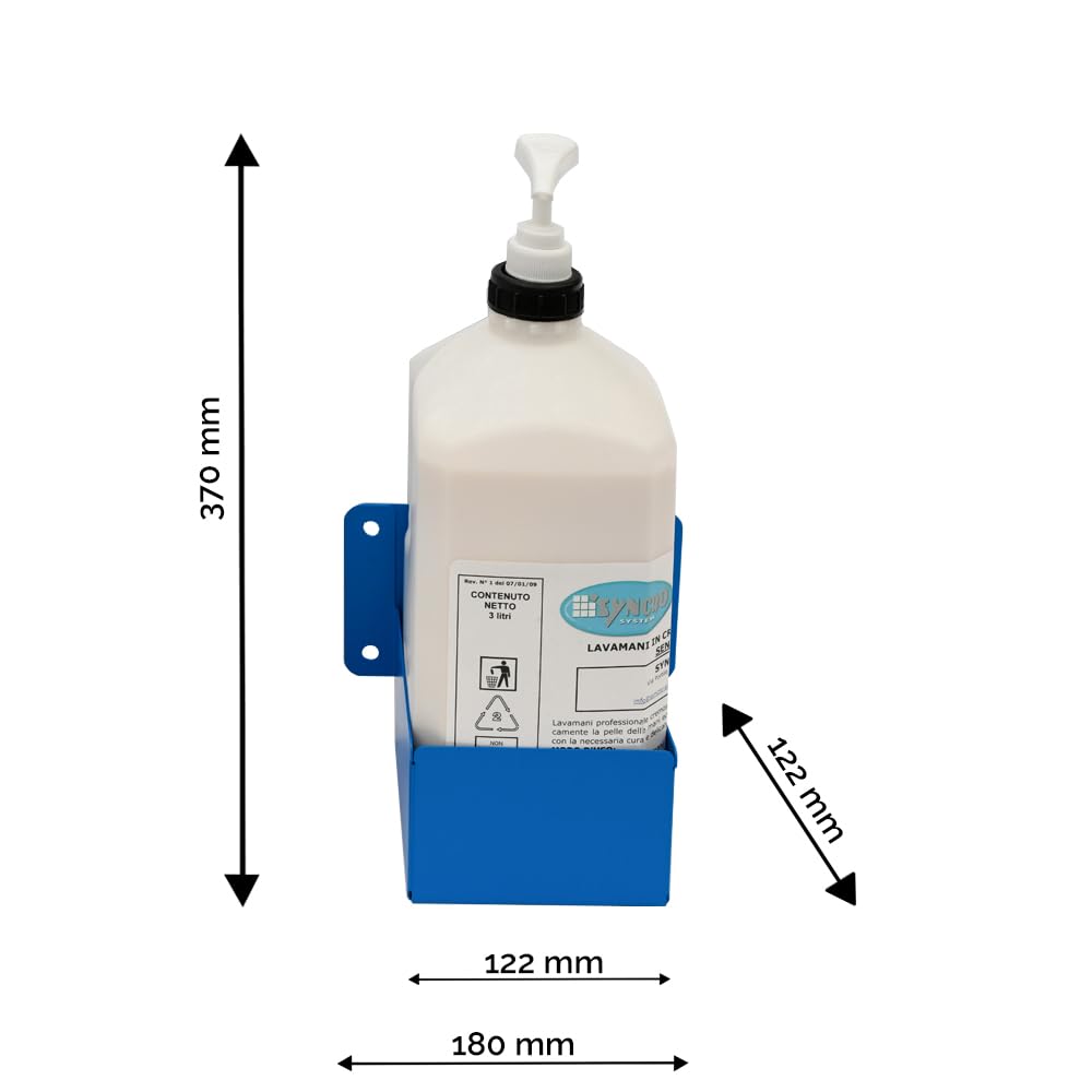 Kit de lavado de manos con bidón de agua de 10 l, grifo, bidón de acero pintado azul, bidón de lavado de manos crema 3L y soporte para Ducato/Boxer/Jumper 2006+ L1 L2 H1 H2 y otros vehículos