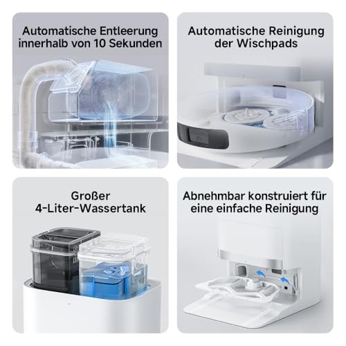 Xiaomi Robot Vacuum X20+ Saugroboter mit Absaugstation und 4L/4L Frisch- & Altwassertank - 2 rotierende, Auto-Trocknung Wischmops, Bis 280m² wischen, 6000Pa Saugkraft, LDS-Navigation, Alle Bodentypen – Bild 4