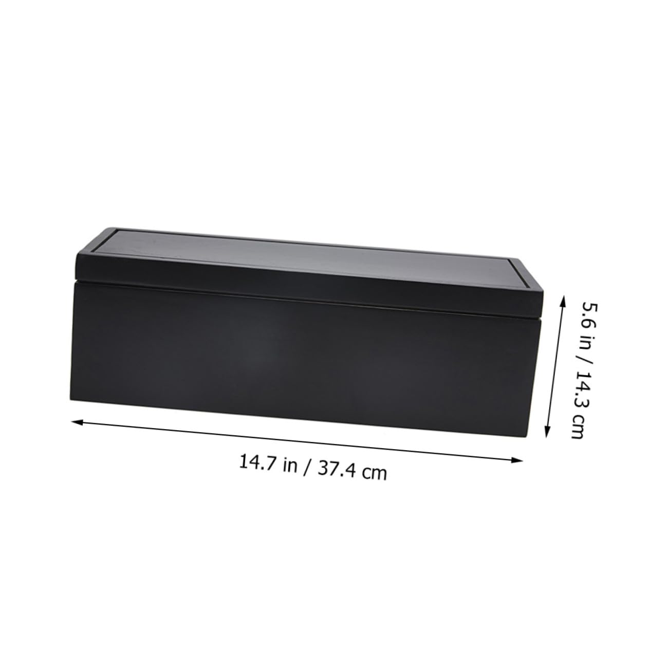 TOPBATHY Caja de Almacenamiento de Cables Grande de Madera Maciza Negra, Organizador para Enchufes y Cargadores, Ranuras para Gestión de Línea Eléctrica en Hogar y Oficina
