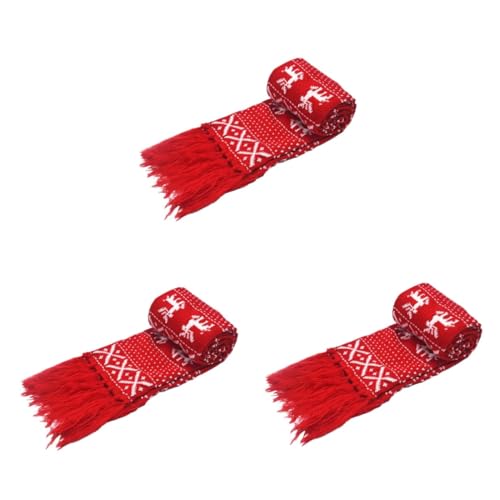 Écharpe de laine tricotée motif faon lot de 3 accessoire hiver chaud
