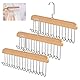 3 Stück Gürtelhalter Kleiderschrank,28 cm Holz Kleiderbügel Krawattemhalter,Kleiderbügel mit 8 Haken,Drehbarer Krawattenbügel Platzsparend,Gürtelaufhänger für Schals,Krawatten,Gürtel,Hosenträger