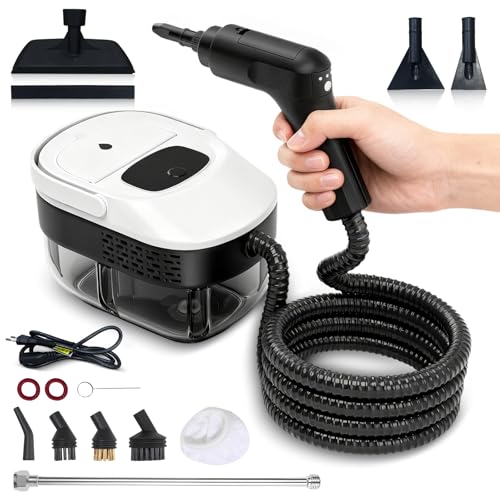 Vaporizador e Higienizador Vapor, Limpador A Vapor Pressurizado de Alta Temperatura Portátil 2500W Tanque Portátil de 110V 1600Ml para Carro de Banheiro de Cozinha (Branco) LP-060