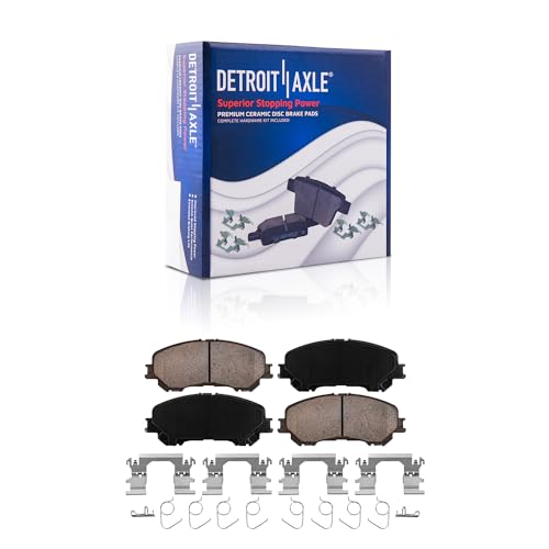 Image of Detroit Axle - Front Brake Kit for 2014-2020 Nissan Rogue 2017-2022 Rogue Sport, Drilled & Slotted Brake Disc Rotors Ceramic Brakes Pads 2018 2019 Replacement