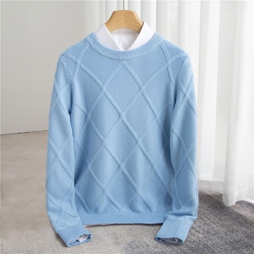 Mens Long Sleeve Crewneck Knit Sweater, Fashion Textured Print Loose Pullover Fall Going Out Trendy Knitwear Tops2