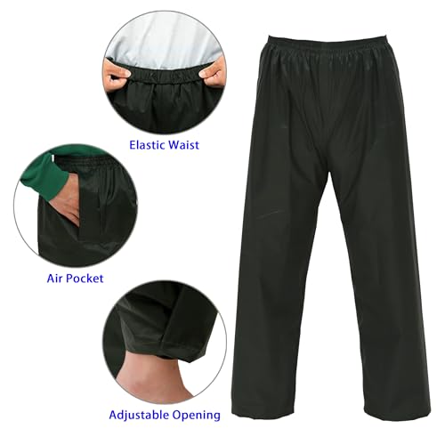 Image of Rizzon Rain Suit Jacket /Trouser for Men Women Waterproof Lightweight Rain Gear for Outdoor Farm Fishing Motorcycle