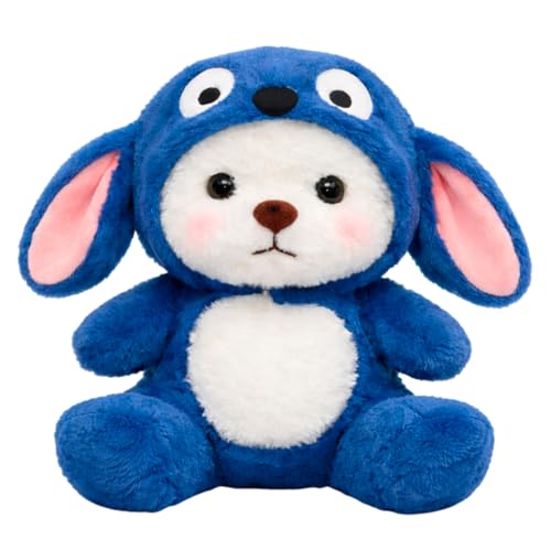Image of DIKANG Hooded Teddy Bear Gift Soft Toys for Girls and Boys | Blue Hood Teddy Bear Plushie Stuffed Animal Toys | Long Ear Soft Toy for Kids | Gifts for Woman, Amazing Birthday Gift for Kids - 30 cm