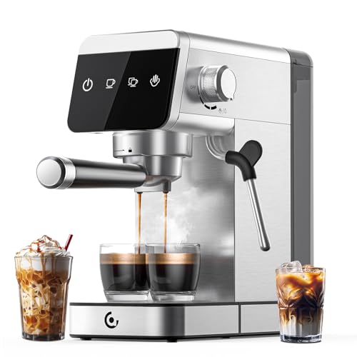 Image of AMZCHEF Espresso Coffee Machine | 20 Bar Pressure System | LED Touch Screen | Compact Design Perfect for Home & Office | 40 oz Water Tank Visit the