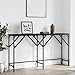 XinZaphrisal Industrial Console Table Black Engineered Wood 55.1 x 11.4 x 29.5 Inches with Metal Frame and Adjustable Feet for Entryway and Living Room Storage Display