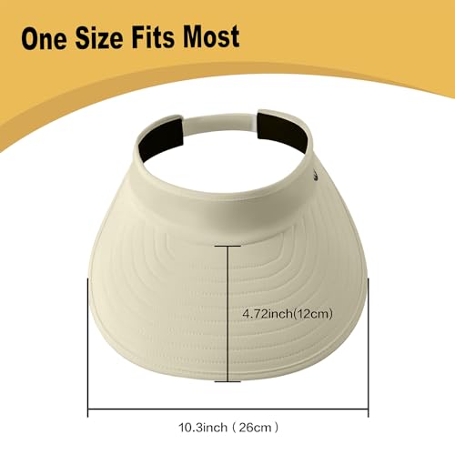 Image of WANDER Sun Visor Hats for Women Wide Brim UV Protection Adjustable Large Golf Beach Cap Packable Travel Sport Visor