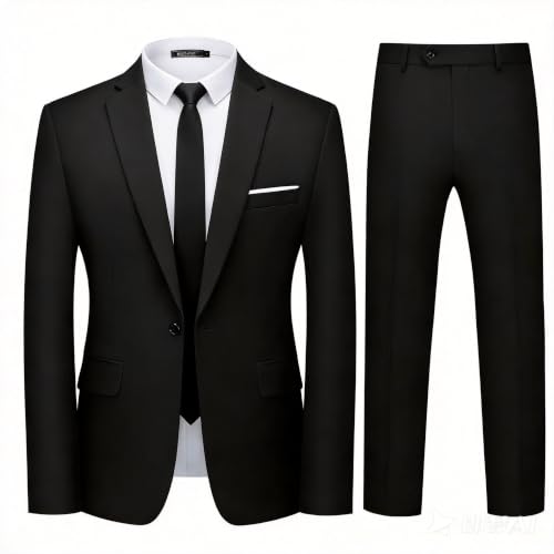 WULFUL Men's Slim Fit Suit Set for Events
