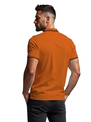Image of Dagcros Classic Men's Polo T-Shirt with White Trim, Short Sleeve for Mens