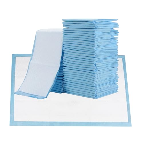 Einweg-Inkontinenz-Betteinlagen 60x90cm 25 Stück wasserdichte und Ultra-saugfähige Betteinlagen mit Fixierstreifen für Babys Erwachsene und Senioren (Nicht für medizinische Zwecke)