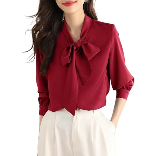 Chemisier mousseline de soie unie manches longues femme