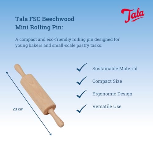 Compact Beechwood Mini Rolling Pin for Young Bakers - Image 3