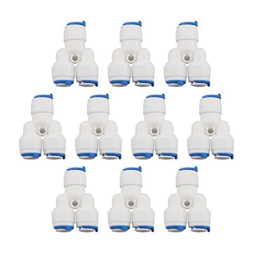 Meetoot 10 Piezas De Tubo Divisor Tipo Y De 3 Vías De 1 4 Pulgadas Con Clip Azul, Sistema De Ósmosis Inversa De Agua Pura, Conector De Tubo De Plástico Meetoot 10 Piezas De Tubo Divisor Tipo Y De 3 Vías De 1 4 Pulgadas Con Clip Azul, Sistema De Ósmosis Inversa De Agua Pura, Conector De Tubo De Plástico