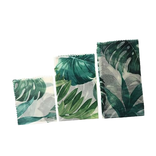 OFFSCH Involucri Di Cera D'api Per Alimenti, Carta Oleata Resistente All'olio, Set Da 3 Pezzi, Impermeabili e Riutilizzabili Per Conservazione Cibo, Adatti a, Frutta e Picnic