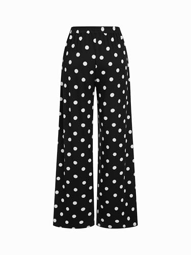 Image of CIDER Palazzo Pants for Women Wide Leg Flowy Pants with Pockets Elastic Mid Waist Summer Beach Vacation Outfits Lightweight
