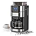 Barista macchina da caffè filtro con macina | Inclusa brocca di vetro per fino a 12 grandi tazze di caffè | Per caffè in grani e polvere di caffè [acciaio inossidabile]