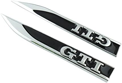 2 pcs chrome black GTI for POLO GOLF MK4 MK5 MK6 MK7 CADDY side wing Emblem Badge Sticker