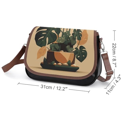 Gray Monstera Plant Laptop Tote Bag Leather Computer Bags Lined Shoulder Purse Purses And Handbags Business Office Work Bag Top Handle Handbag for Women2