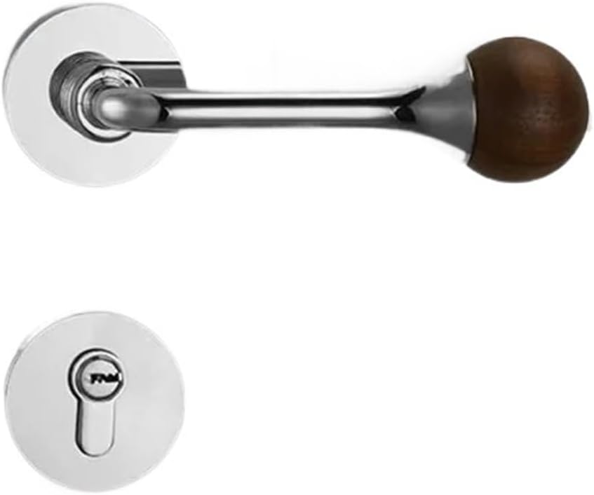 Handle Metal Bedroom Door Lock Hardware Accessories Split Lock(Silver-Silent Lock)