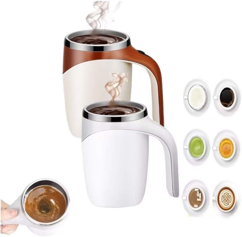 Self Stirring Coffee Mug, Automatic Magnetic Stirring Coffee Mug, USB Rechargeable Electric Mixing Cup,Auto Stirring Coffee Mug Electric Mixing Cup for Coffee Milk Tea (2pc)