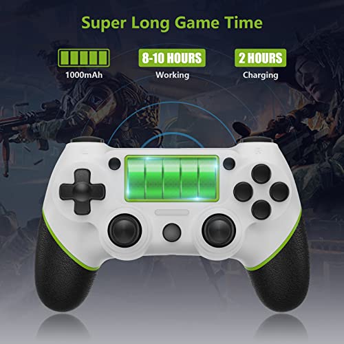 Maomiemie Play-Station 4 Controller Wireless Compatible With P4/Pro/Slim/Pc/Laptop, Game Controller With 6-Axis Motion Sensor/Dual Motor Vibration/Chargable/Turbo Continuous Shooting Adjustable #TOP3