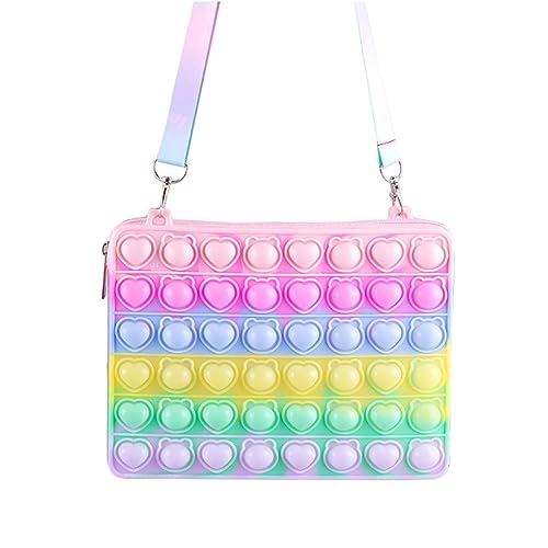 肩掛けバッグ プッシュポップ バブル バッグ スクイーズ玩具 ショルダーバッグ フィジェットおもちゃ 減圧グッズ ストレス解消 Pop It 知育おもちゃ 小銭入れ 斜めがけバッグ 子供大人兼用 (B)