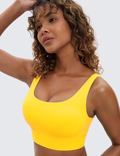 CRZ YOGA Butterluxe Womens U Back Sports Bra - Scoop Neck Padded Low Impact Yoga Bra Workout Crop Top with Built in Bra - Image 4