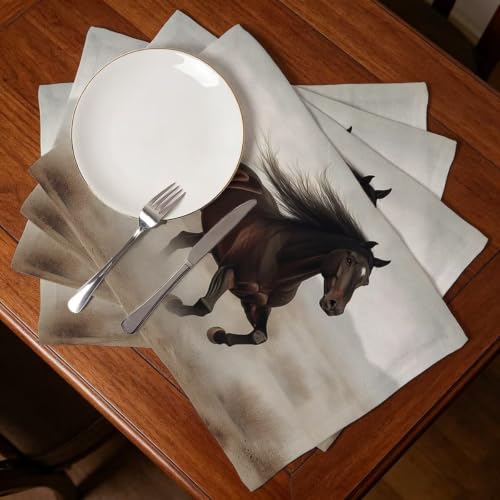 Set de table antitache lot de 4 cheval pour protéger la cuisine