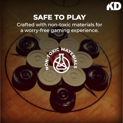 Image of KNK Carrom Board Sure SLAM Indoor Board Game Approved by Carrom Federation of India & Maharashtra Carrom Association (Champion, 20mm)