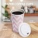 Tamone 100 PACK 12OZ Disposable Coffee Cups with Lids, To Go Coffee Cups with Lids Leak Proof, Pink Paper Cups for Cold/Hot Beverage Chocolate Cocoa for Home Office Party