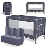 KikkaBoo SO GIFTED Reisebett Baby Faltbar ohne Matratze – Kinderreisebett & Babybett 120x60 cm, Bis 15 kg, Kompakt & Tragbar, Baby Reisebett mit Transporttasche, Marineblau
