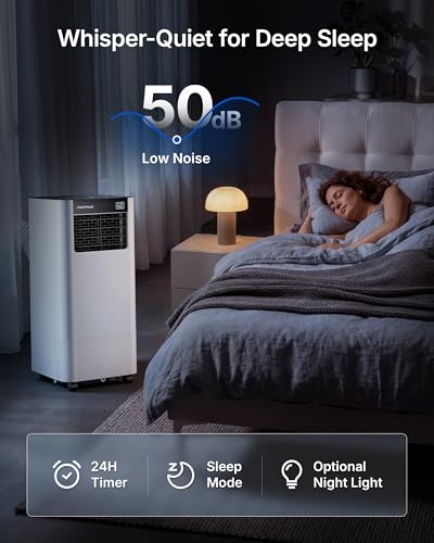 Image of 8000 BTU Portable Air Conditioner Cools up to 350 Sq.Ft., Smart Portable AC Unit with App /Voice /Remote Control, 4-in-1 Quiet AC Unit with Cool, Dry, Fan, Sleep Modes, 24H Timer, Window Kits