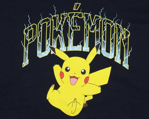 Seven Times Six Pokemon Men's Pikachu Lightning Logo Pullover Hoodie Hooded Sweatshirt3