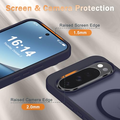 Image of for Google Pixel 10 /10 Pro Case, Matte Magnetic Phone Cover [with 1 Screen Protector] [Support for MagSafe] [Shockproof Military Grade Protection] Translucent Frosted Back, Deep Purple