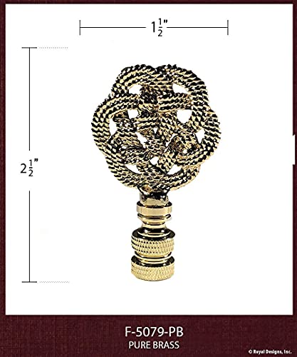 Image of Royal Designs, Inc. Decorative Celtic Knot Lamp Finial, Polished Brass - Pack of 2