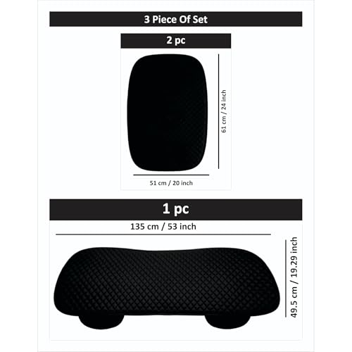 Image of AURAFRESH Car Seat Protector Cushions Cover, Airbag friendaly. (Black, 3PC Rear SEAT)