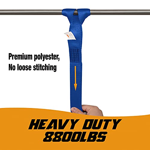 Soft Loop Tie Down Straps - 1.5 X 18 Inches, 8800Lbs Breaking Strength, Soft Loops For Securing Atv, Utv, Motorcycles, Scooters, Dirt Bikes, Lawn & Garden Equipment, 4 Pack (Blue) #TOP2