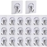 Lxtness Haken Selbstklebend Handtuchhaken,Transparente Klebehaken Ohne Bohren wasserdicht öldicht Küchenhaken Haken für Badezimmer Küche Bad (20 stück)