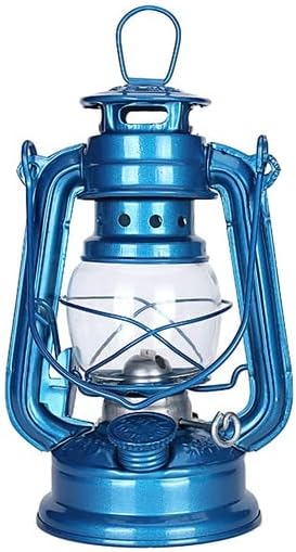 19 / 25cmレトロアウトドアキャンプ灯油ランプポータブルランタンブロンズカラーオイルランプヴィンテージ写真小道具