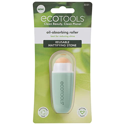Ecotools Reusable Shine Control Oil Absorbing Facial Roller, Oil Absorbing Volcanic Ash Face Roller, For Oily Skin, Cruelty Free Facial Skincare Tool, Perfect For On The Go, 1 Count #TOP1