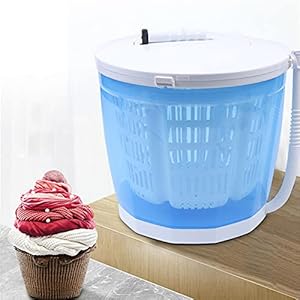 Draagbare wasmachine 2-in-1 handmatige bediening, blauw, mini, compact, reizen, outdoor, compacte wasmachine, droogmachine, geschikt voor slaapzalen, woningen, camping reizen in de open lucht