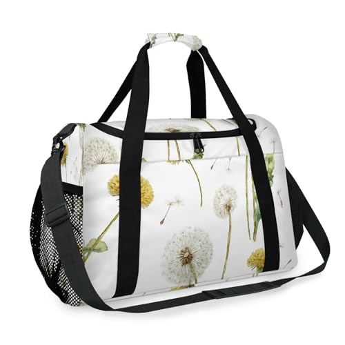 Dandelion Grass Flower Travel Duffel Bag Weekender Overnight Bags for Women Men Foldable Waterproof Tote Bag with Trolley Sleeve2