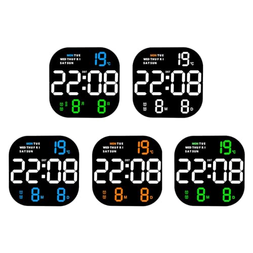 Horloge murale numérique LED avec télécommande et grand écran de table - 4